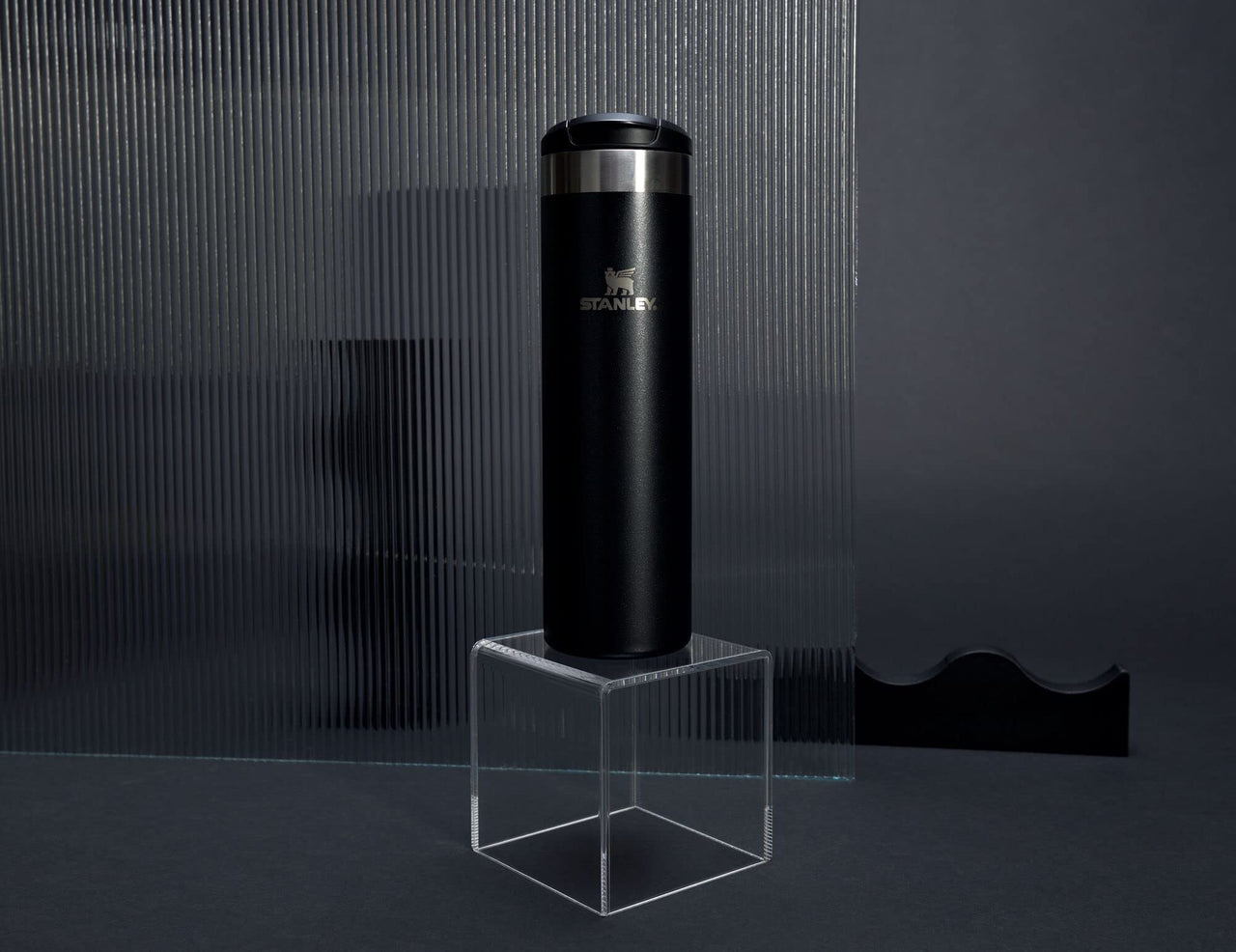 Stanley AeroLight Transit Bottle 20 oz | Locking Drink Through Lid | Leak Resistant Water Bottle or Coffee Travel Mug | Lightweight Insulated Stainless Steel | BPA-Free | Black Glimmer