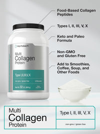 Thumbnail for Horbaach Multi Collagen Protein Powder 32 oz | Type I, II, III, V, X | Hydrolyzed Collagen Peptides | Keto & Paleo Friendly | Unflavored & Gluten Free