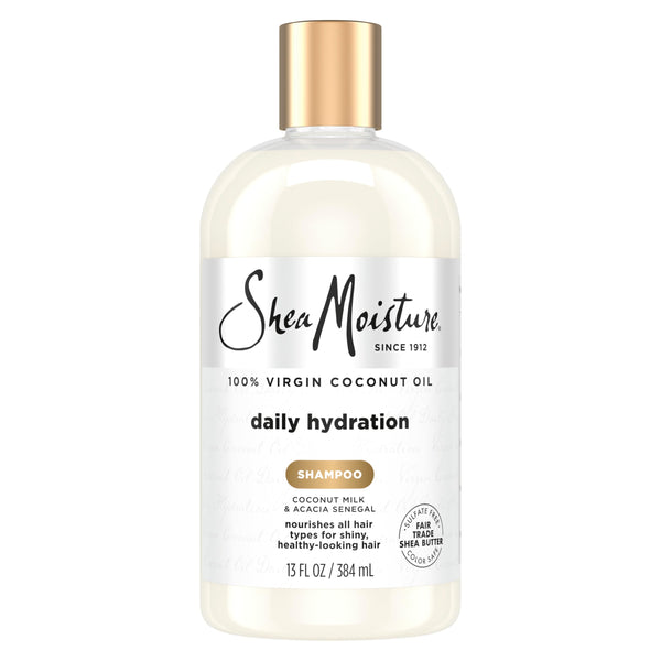 Shea Moisture Daily Hydration Shampoo Virgin Coconut Oil for All Hair Types Sulfate-Free 13 oz