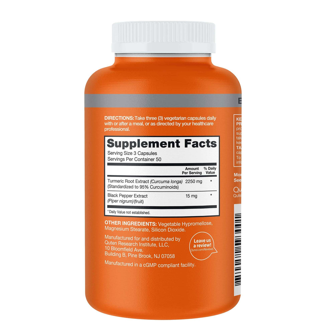 Qunol Turmeric Curcumin with Black Pepper, 2250mg Turmeric Extract with 95% Curcuminoids, Extra Strength Turmeric Supplement, Enhanced Absorption, Joint Support Supplement, 150 Vegetarian Capsules