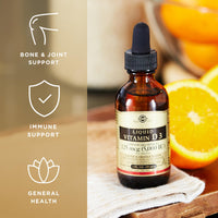 Thumbnail for Solgar Liquid Vitamin D3 125 mcg (5,000 IU) - 2 fl oz - Delicious, Natural Orange Flavor - Helps Maintain Healthy Bones & Teeth - Immune System Support - Gluten Free, Dairy Free, Kosher - 59 Servings