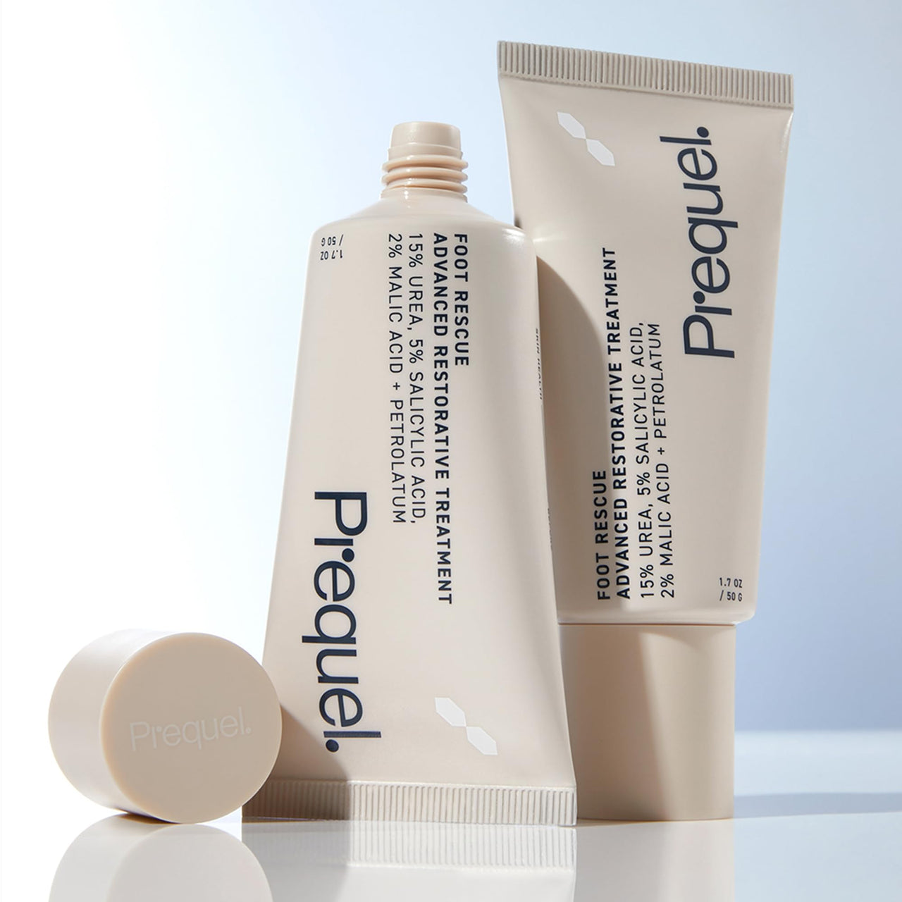 Prequel Skin Foot Rescue, Professional Foot Treatment with 15% Urea + Salicylic Acid. Advanced Foot Cream For Dry Cracked Feet. Clinical-Grade Foot Moisturizer. 1.7oz