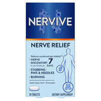 Thumbnail for Nervive Nerve Relief, Occasional Nerve Discomfort II, Nerve Relief, Starts Working in 7 Days, Stabbing, Burning, Alpha Lipoic Acid, B Vitamins, Turmeric, Ginger, Nervive Supplement, 30 Tablets