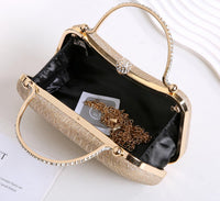 Thumbnail for Covelin Evening Bag Sparkling Frosted Purses for Women Lady Shiny Party Elegant Handbag Wedding Bag with Chain Gold