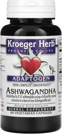 Thumbnail for Kroeger Herbs, Ashwagandha Supplements for Stress and Mood Support, Herbal Adrenal Support Supplements for Men & Women, Pure Ashwagandha Root 450 mg, Non-GMO, Vegan, No Additives, Gluten Free