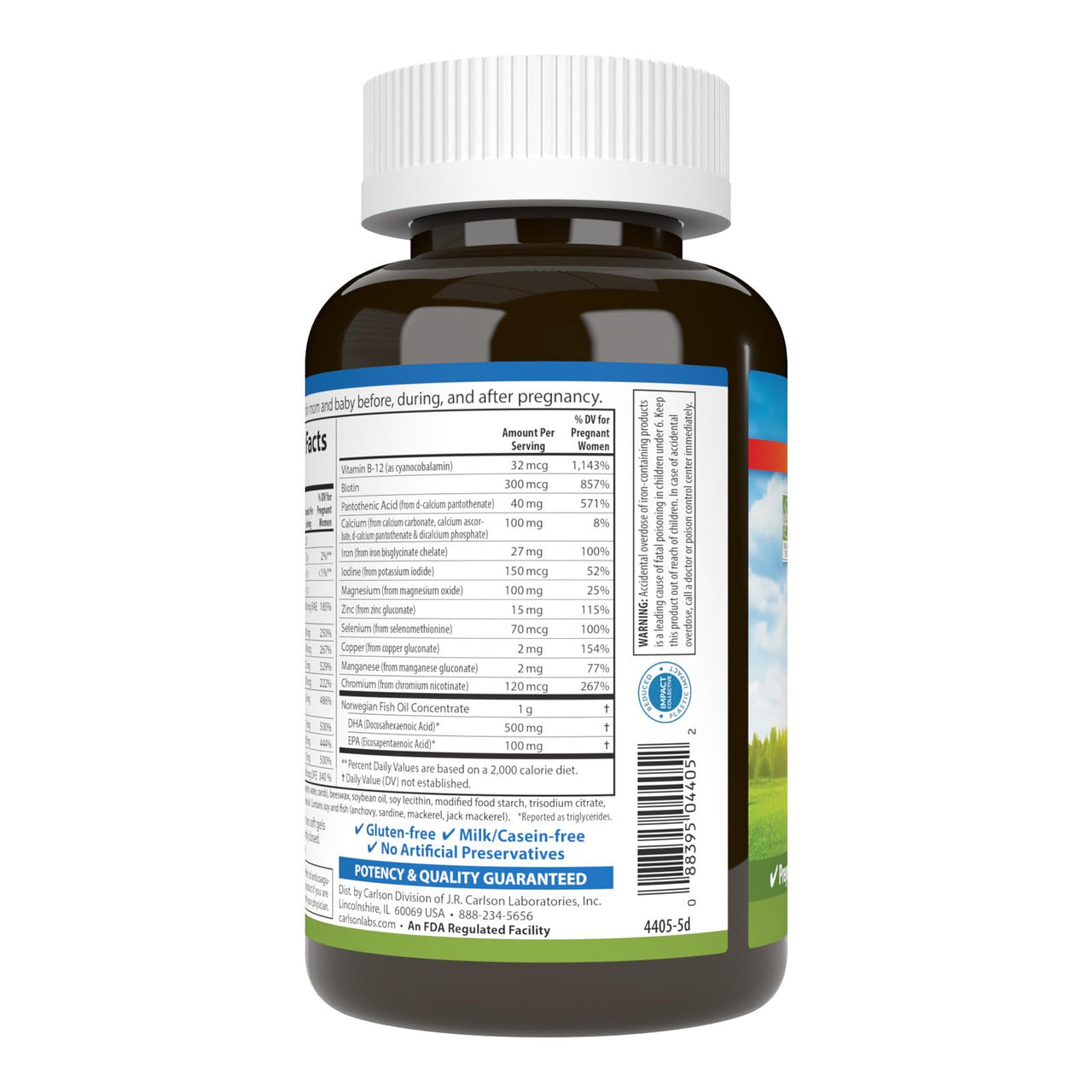 Carlson Labs Pre-Natal Multivitamin Tablets with DHA, 120 Count