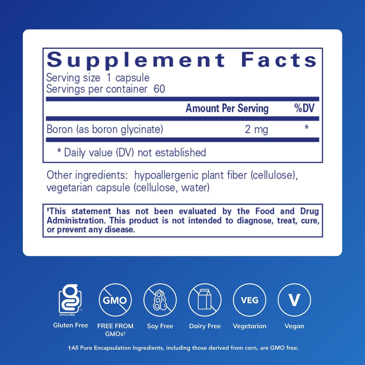 Pure Encapsulations Boron (Glycinate) | Supplement for Hormone Balance, Bone Strength and Health, Connective Tissue, and Nutrient Metabolism* | 60 Capsules