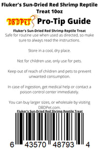 Thumbnail for DBDPet Fluker's Sun-Dried Red Shrimp Reptile Treat 10oz - Includes Attached Pro-Tip Guide