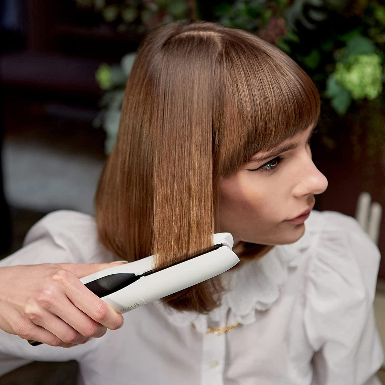 ghd Unplugged Styler ― 1" Cordless Flat Iron Hair Straightener, Professional Travel Straightening Iron with Heat-Resistant Case, USB-C Charging for 20-Minutes of Use ― White