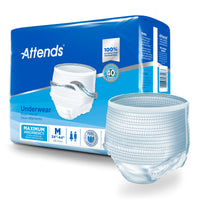 Thumbnail for Attends Adult Absorbent Underwear, Medium [20 Count] - Maximum Absorbency for Men and Women - Disposable Pull-On Diapers with Tear-Away Sides and Breathable Waistband - AP0720