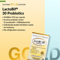 Thumbnail for California Gold Nutrition LactoBif® 30 Probiotics, 30 Billion CFU, 120 Veggie Capsules