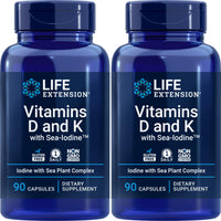 Thumbnail for Life Extension Vitamins D and K with Sea-Iodine, 90 Caps (Pack of 2)
