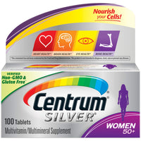 Thumbnail for Centrum Silver Women's Multivitamin for Women 50 Plus, Multivitamin/Multimineral Supplement with Vitamin D3, B Vitamins, Calcium and Antioxidants, Gluten Free, Non-GMO Ingredients - 100 Count