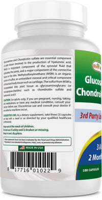 Thumbnail for Best Naturals Glucosamine Chondroitin and MSM (Non-GMO) - Promotes Joint Health - 180 Count