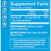 Thumbnail for The Vitamin Shoppe Vitamin D3 400IU Softgel, Supports Bone & Immune Health, Aids in Cellular Growth & Calcium Absorption, Gluten Free & Once Daily Formula (100 Softgels)
