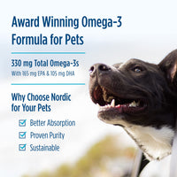 Thumbnail for Nordic Naturals Omega-3 Pet, Unflavored - 180 Soft Gels - 320 mg Omega-3 Per Soft Gel - Fish Oil for Dogs with EPA & DHA - Promotes Heart, Skin, Coat, & Immune Health