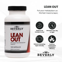Thumbnail for Beverly International Lean Out 120 caps. Fat Burner with Metabolic Support. Lipotropics. Choline, Carnitine, Chromium. Stimulant-Free Belly Fat Burner. Get Leaner. Use AM & PM, Stackable Diet Pills.