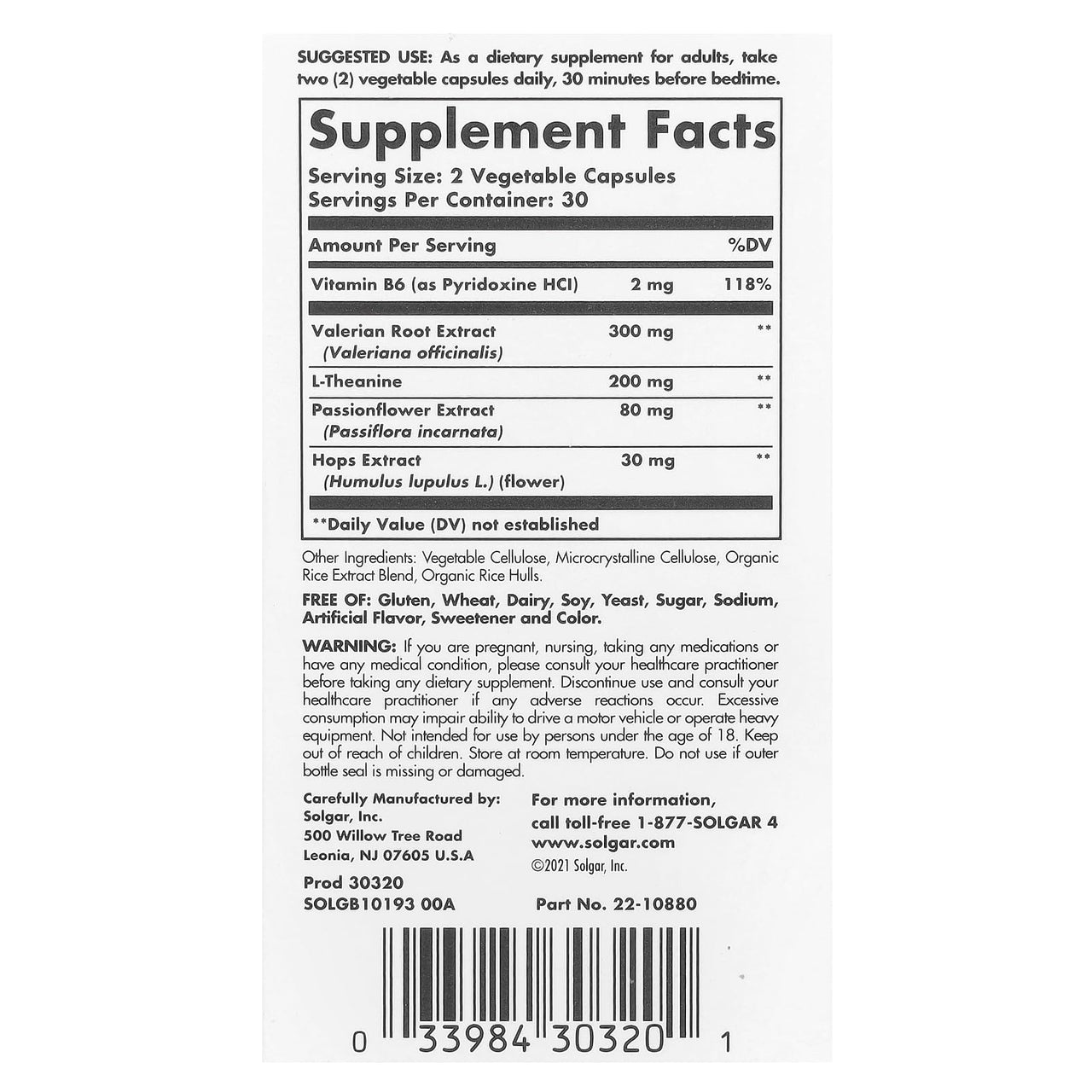 Solgar Sleep & Stress Support, 60 Vegetable Capsules