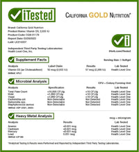 Thumbnail for California Gold Nutrition Vitamin D3, 50 mcg (2,000 IU) Fish Gelatin Softgels