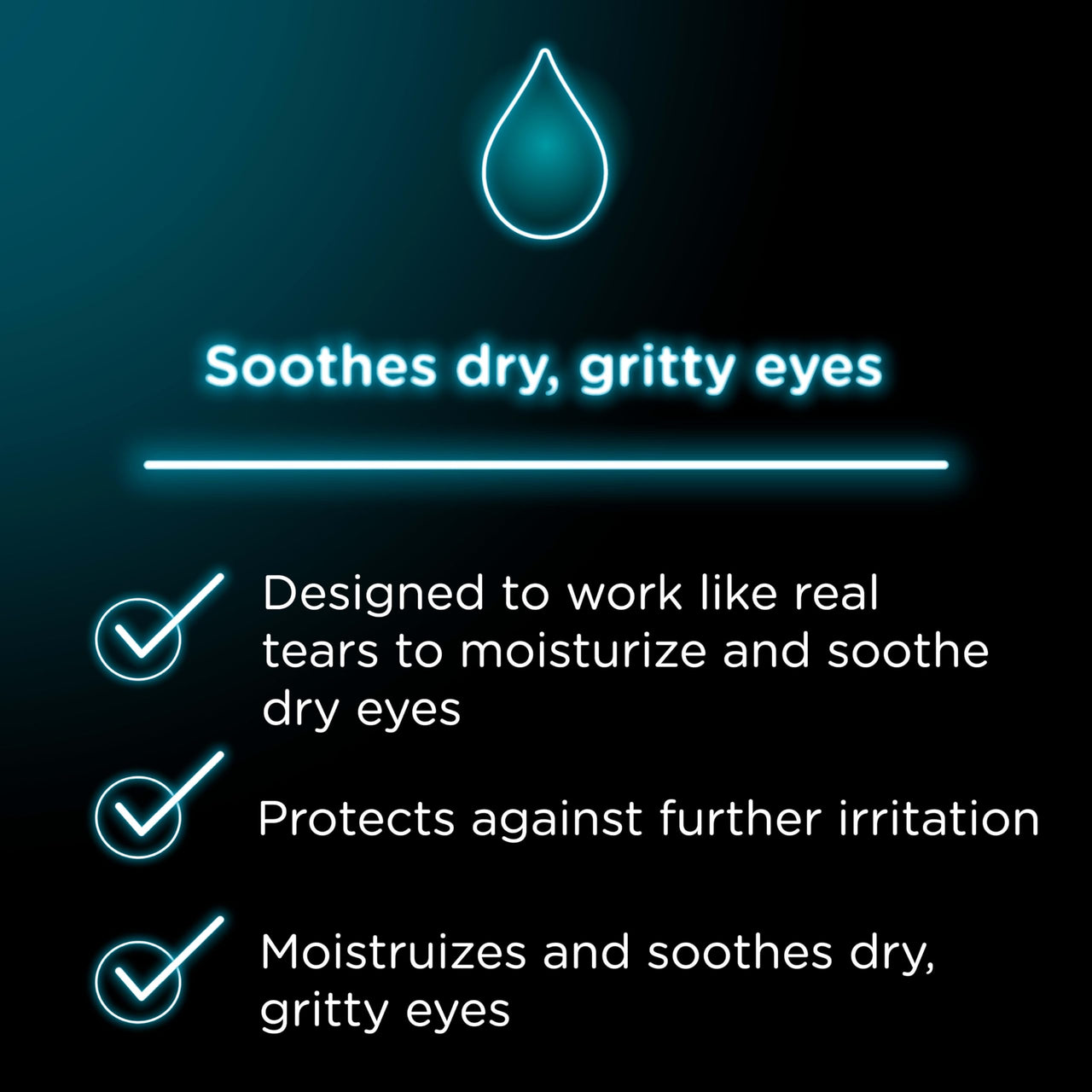 Visine Dry Eye Relief Lubricant Eye Drops to Moisturize and Soothe Irritated, Gritty and Dry Eyes, Designed to Work Like Real Tears, Polyethylene Glycol 400, 0.5 fl. oz, 2 Pack
