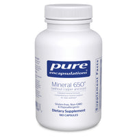 Thumbnail for Pure Encapsulations Mineral 650 Without Copper & Iron | Hypoallergenic Combination of Balanced Chelated|Minerals | 180 Capsules