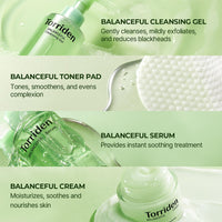 Thumbnail for Torriden BALANCEFUL Cica Trial Kit, 5D Cica Infused Daily Skincare Kit - 4 Step Regimen with Cleansing Gel, Toner Pad, Serum, and Cream | Korean Skin Care Set