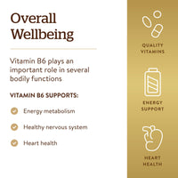 Thumbnail for Solgar Vitamin B6 25 mg, 100 Tablets - Supports Energy Metabolism, Heart Health & Healthy Nervous System - B Complex Supplement - Vegan, Gluten Free, Dairy Free, Kosher - 100 Servings