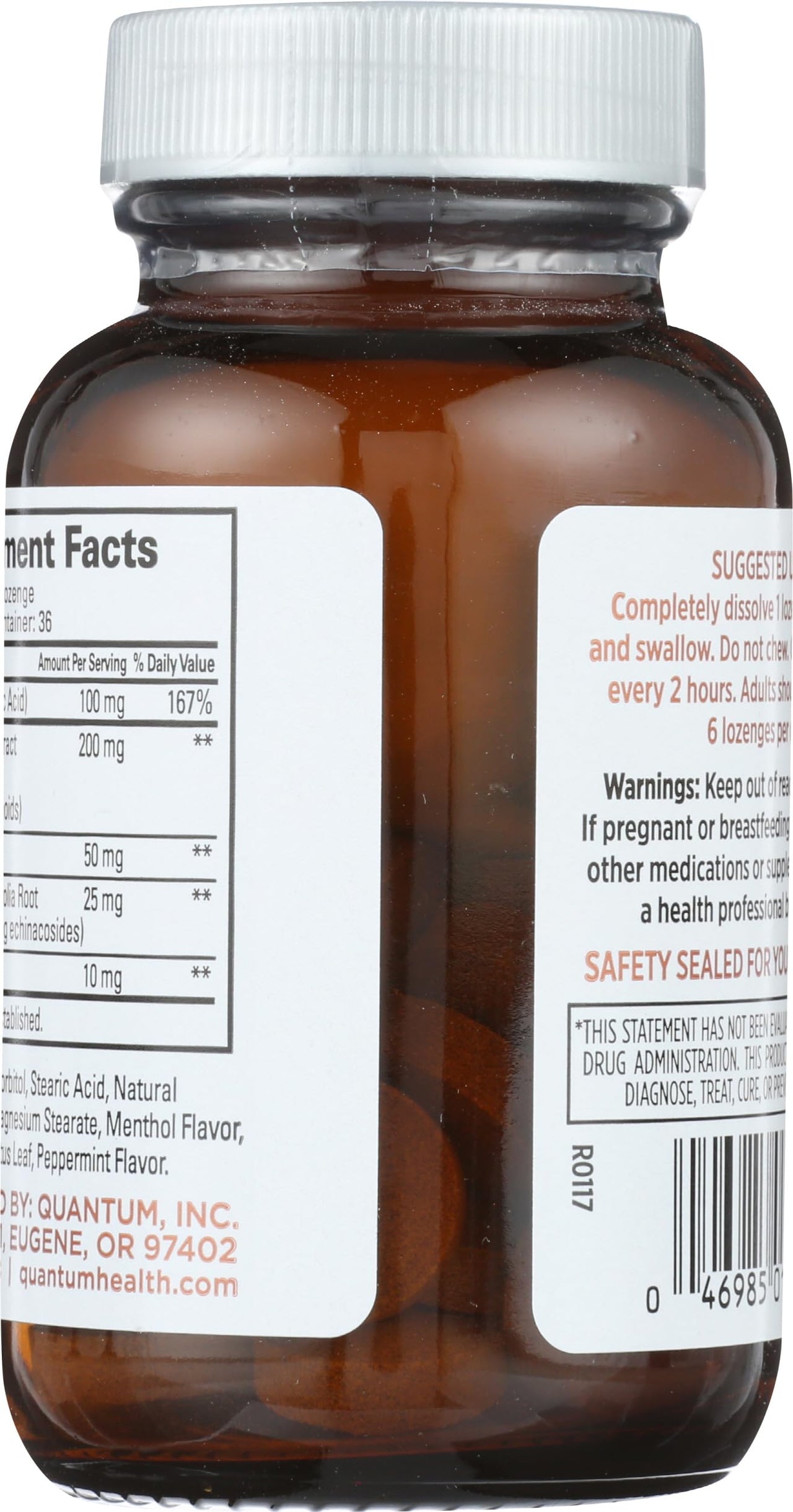 QUANTUM HEALTH Raspberry Elderberry Lozenges, 36 CT