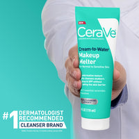 Thumbnail for CeraVe Cream-to-Water Makeup Melter with Squalane & Ceramides, Facial Cleanser for Makeup Removal & Double Cleansing & 48h Hydration, Fragrance-Free, Safe for Sensitive Skin, 4 oz