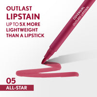 Thumbnail for COVERGIRL Outlast, 05 All-Star, Lipstain, Smooth Application, Precise Pen-Like Tip, Transfer-Proof, Satin Stained Finish, Vegan Formula, 0.06oz