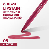 Thumbnail for Covergirl Outlast, 05 All-Star, Lipstain, Smooth Application, Precise Pen-Like Tip, Transfer-Proof, Satin Stained Finish, Vegan Formula, 0.06oz