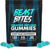 Thumbnail for BEAST BITES - Creatine Infused Gummies - 5g Creapure Creatine Monohydrate Per Serving - NSF Certified for Sport - 30 Servings (Blue Raspberry)