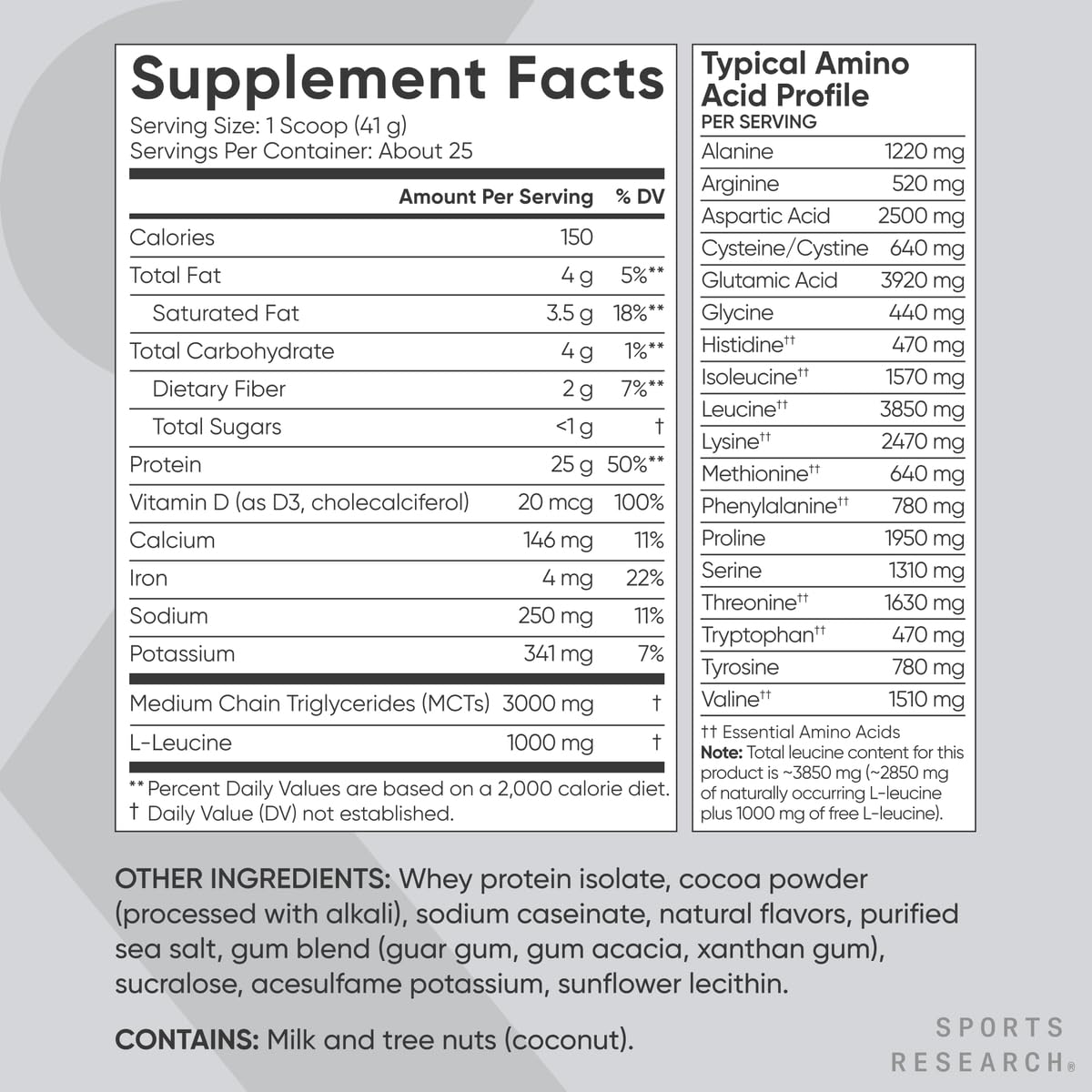 Sports Research® Organic Collagen Peptides (Unflavored - 30 Servings), Hydrate Electrolytes Powder Packets (Variety Pack - 16 Servings) and Whey Protein Isolate (Dutch Chocolate - 25 Servings)
