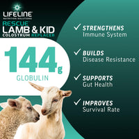 Thumbnail for ANNUSO LIFELINE Rescue Lamb & Kid Colostrum Replacer, 1.3lb Bag - 144g Globulin Protein for Newborn Goats & Lambs - Immune Support, Fat, Vitamins, Minerals - Serum-Based, Easy-Mix Formula