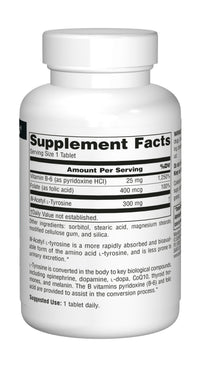 Thumbnail for Source Naturals N-Acetyl L-Tyrosine Dietary Supplement - 120 Tablets