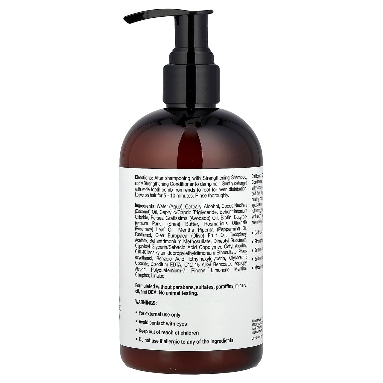 California Gold Nutrition Strengthening Conditioner, Biotin, Rosemary Mint, 12 fl oz (355 ml)