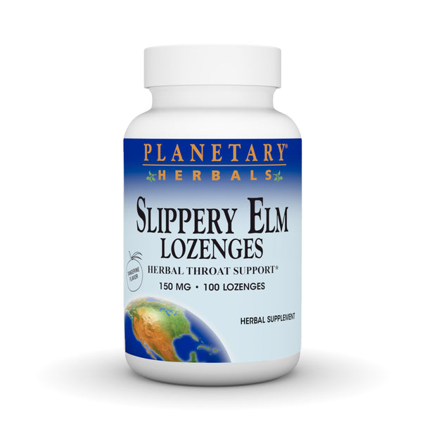 Planetary Herbals Slippery Elm Tangerine Lozenges, Herbal Throat Support, 100 Lozenge