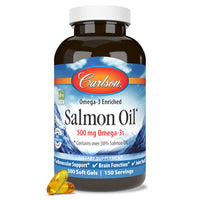 Thumbnail for Carlson - Salmon Oil, 500 mg Omega-3s, Norwegian, Heart, Brain & Joint Health, 300 Softgels