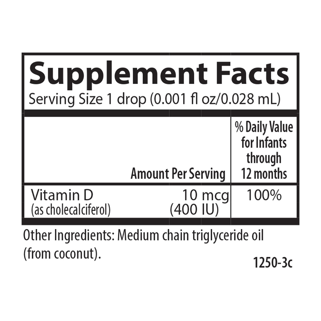 Carlson - Baby's Super Daily D3, Baby Vitamin D Drops, 400 IU (10 mcg) per Drop, 1-Year Supply, Vegetarian, Liquid Vitamin D Drops for Infants and Toddlers, Unflavored, 365 Drops