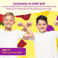 Thumbnail for L’il Critters Fiber Daily Gummy Supplement for Kids, for Digestive Support, Berry and Lemon Flavors, 90 Gummies