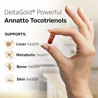 Thumbnail for Sunergetic Premium Annatto Tocotrienol Supplement – with DeltaGold – Tocotrienols Vitamin E 300 mg – Supports Liver, Immune & Heart Health - Delta + Gamma Tocotrienols (60 Liquid Capsules)