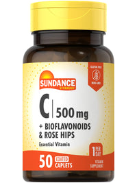 Thumbnail for Sundance Vitamin C 500mg with Bioflavonoids and Rose HIPS | Vegetarian, Non-GMO & Gluten Free Supplement