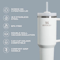 Thumbnail for Stanley Quencher H2.0 Tumbler with Straw 40 oz | Flowstate 3-Position Lid | Cup Holder Compatible for Travel | Insulated Stainless Steel Cup | BPA-Free | Jade