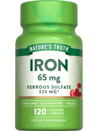 Thumbnail for Nature's Truth Iron Supplement | 65mg | 120 Tablets | 325mg Ferrous Sulfate | Non-GMO & Gluten Free Pills