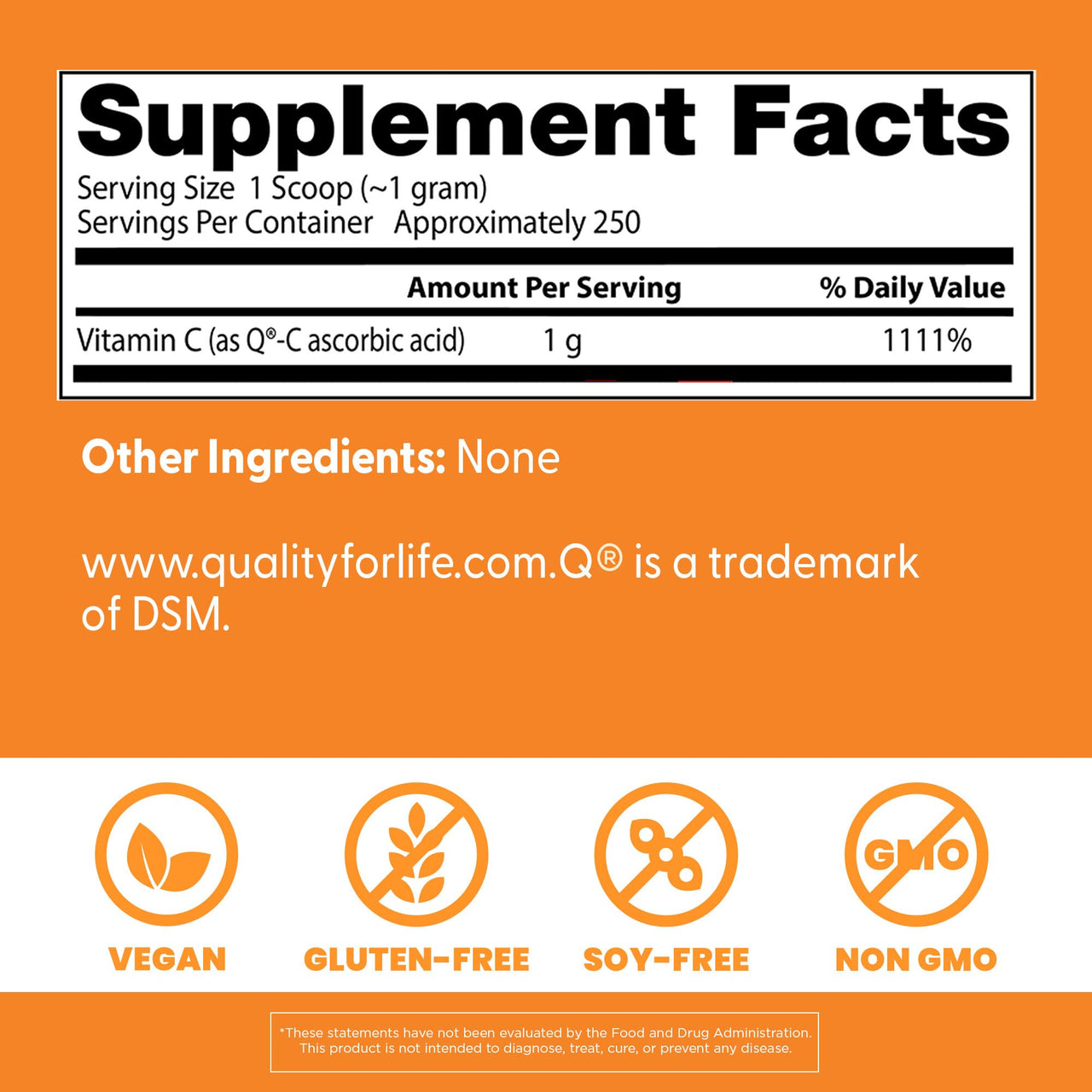 Doctor's Best Vitamin C Powder with Q-C, Healthy Immune System, Brain, Eyes, Heart and Circulation, Joints, Sourced from Scotland, 250G, 8.8 Ounce