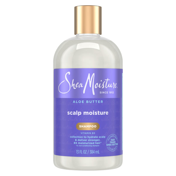 SheaMoisture Scalp Moisture Shampoo Aloe Butter & Vitamin B3 Hair Care with a Boost of Hydration To Hydrate Scalp + Moisturized Hair 13 oz