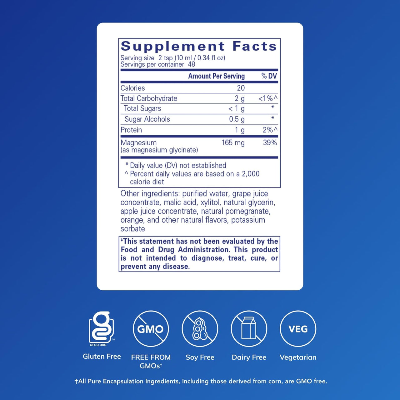 Pure Encapsulations Magnesium Glycinate Liquid - Supports Bone Health & Heart Health* - Vegan, Gluten Free & Non-GMO - 16.2 fl oz