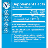 Thumbnail for The Vitamin Shoppe Vitamin D3 10,000 IU - Bone Health, Immune Function & Calcium Absorption Support, Daily Vitamin (100 Softgels)