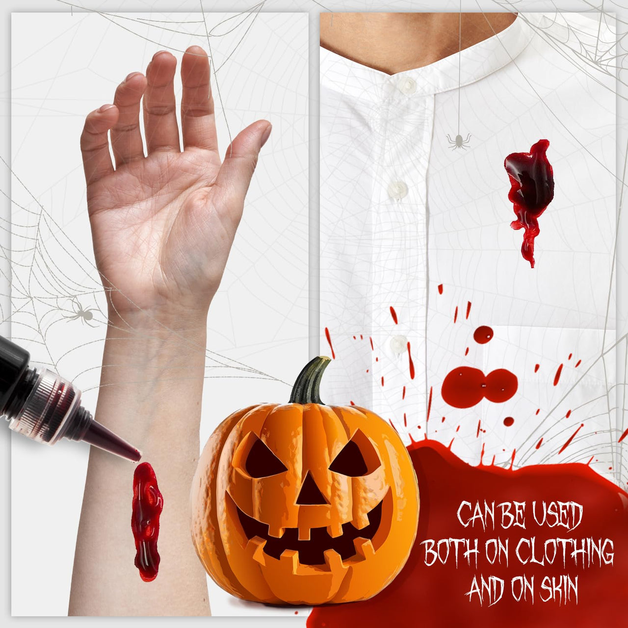 Festicy Authentic Fake Blood 0.88 fl oz I Realistic Halloween Make up I For Vampire Costumes I Washable Fake Blood for Halloween & Carnival I Ideal for Zombie & Vampire Makeup Kit