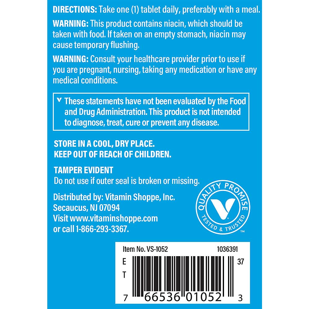 The Vitamin Shoppe Vitamin B-Complex - Energy Metabolism & Nervous System Support, Complete B Vitamins (100 Tablets)